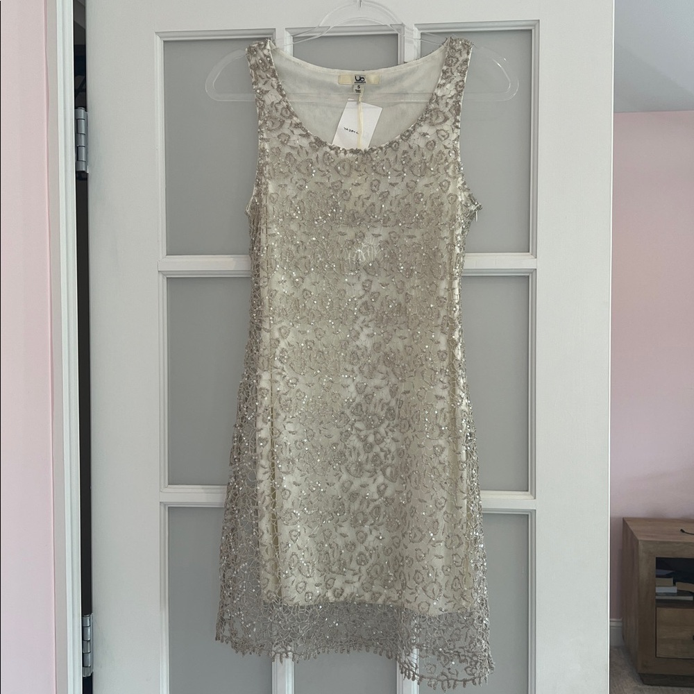 Ya Los Angeles Cream Lace Mini Dress